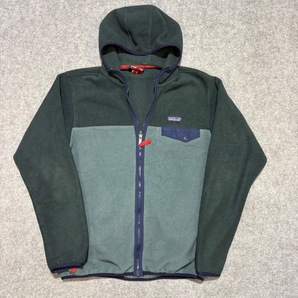 Patagonia Synchilla Full Zip Fleece Hoodie Mens Medium Green 25510 Jacket